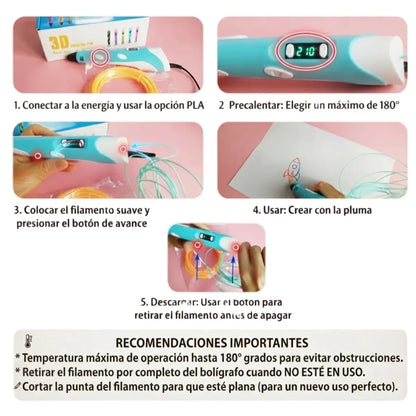 Lápiz lapicero 3D portátil impresión manual