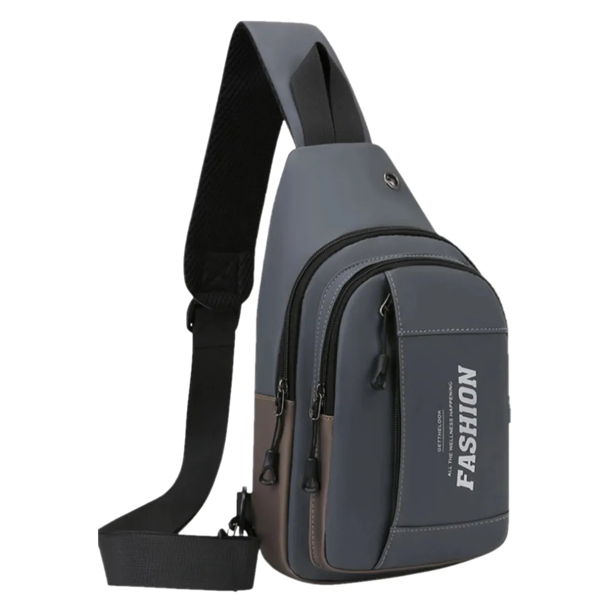 Morral canguro pechera elegante y versátil con entrada y cable USB