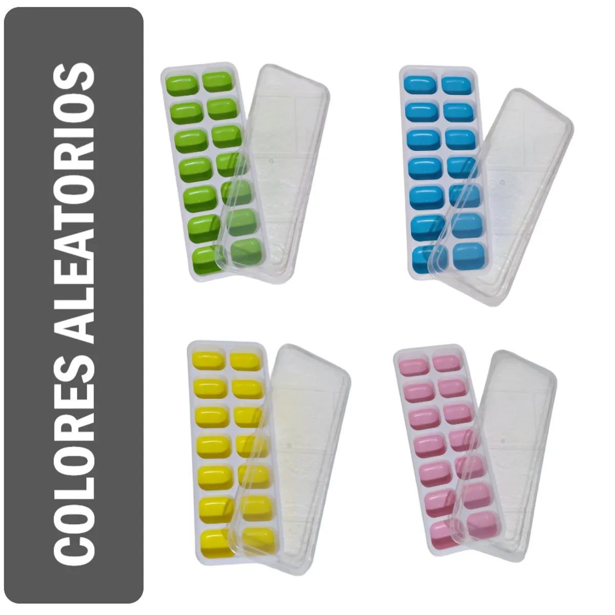 Pack x3 Hielera Moldes de Hielo con base de Silicona - Color aleatorio