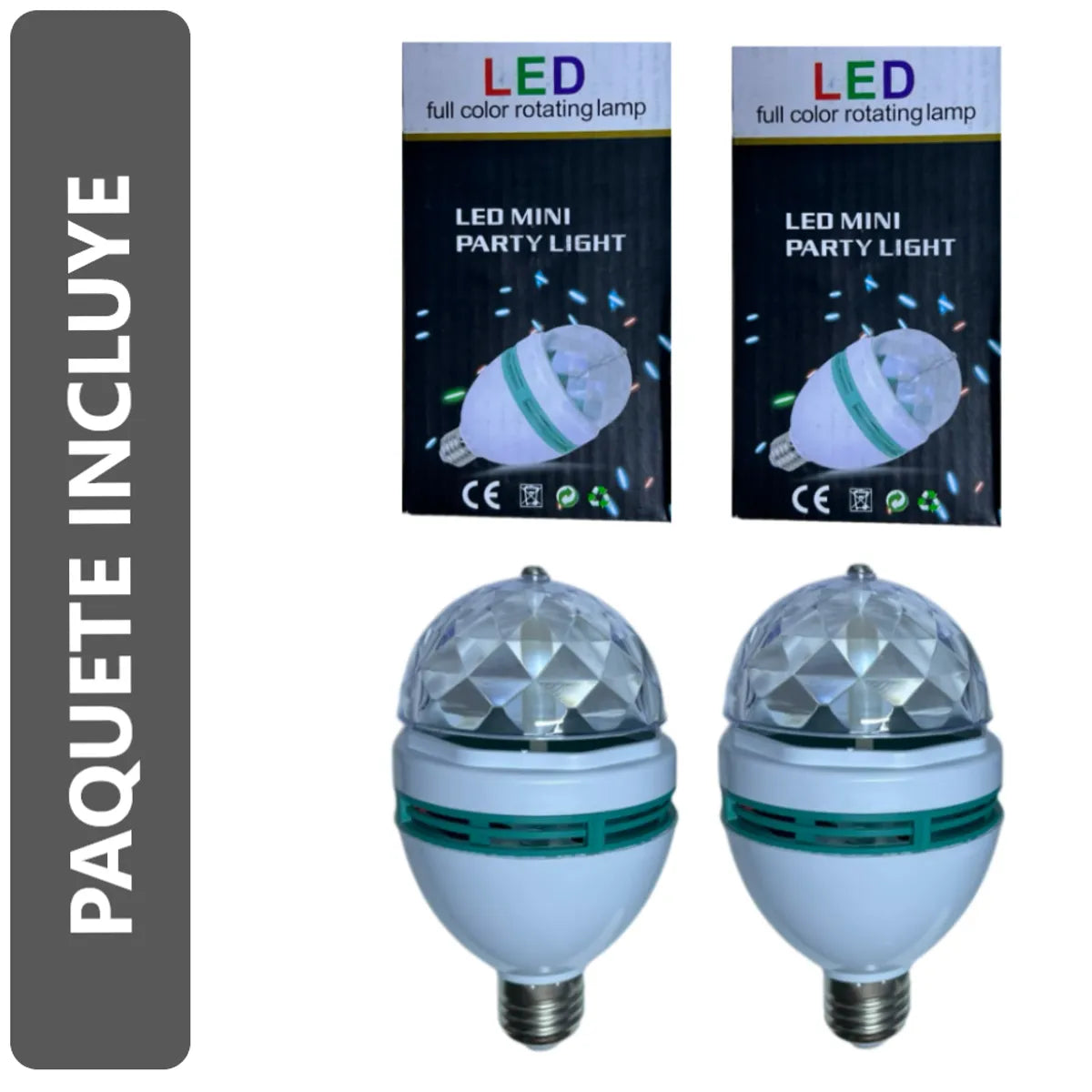 Pack x2 Focos LED De Colores Giratorio Para Socket Estándar