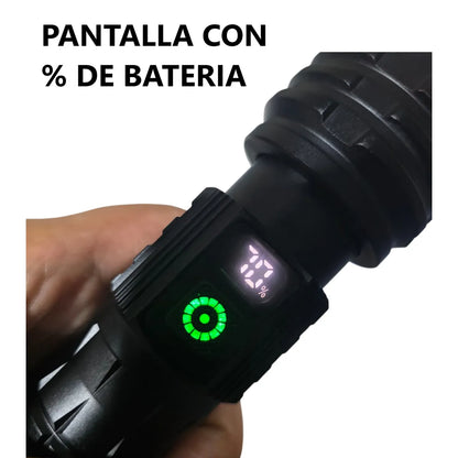 Linterna 8800mha con 2 luces blanco y amarillo recargable