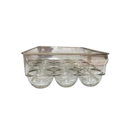 Pack x2 Organizador dispensador de acrílico para huevos 15 espacios - transparente