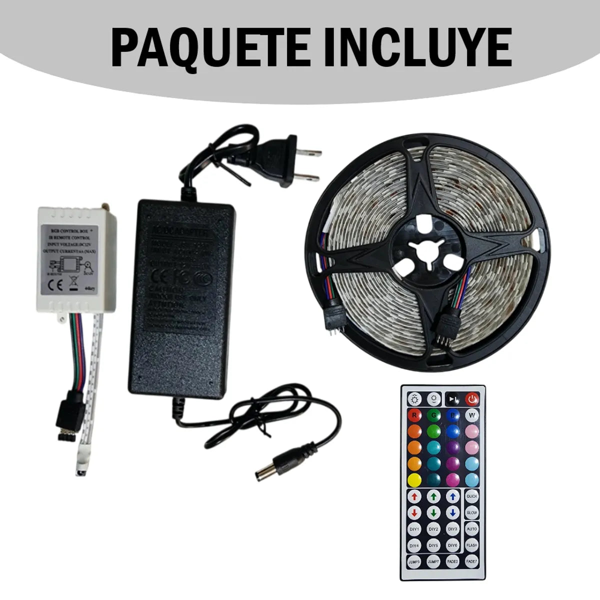 Tira Luz Led 5M Rgb 5050 A Control Remoto