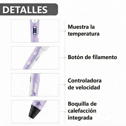 Lápiz lapicero 3D portátil impresión manual