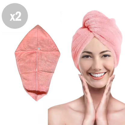 Pack x2 Toallas microfibra absorbente para cabello