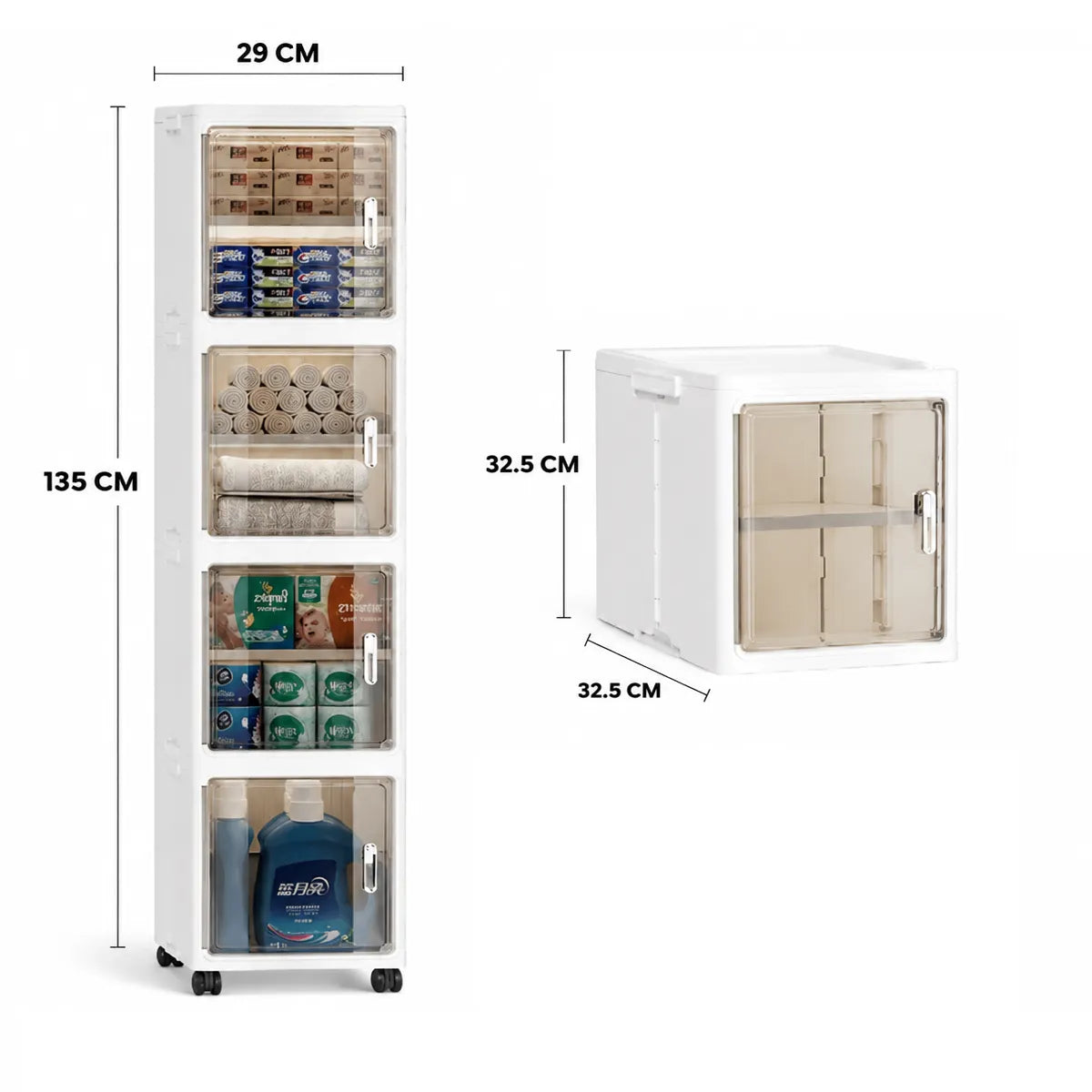 Estante de 135cm con 4 niveles con ruedas e imantado