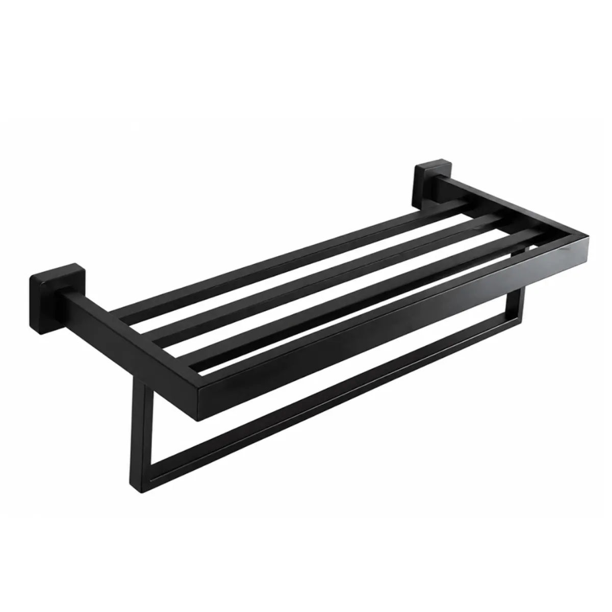 Toallero Rectangular de Acero Inoxidable Negro Mate - 60 x 23 cm