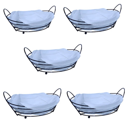Pack x5 Paneras Redonda de Metal con tela desmontable