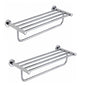 Pack x2 Toalleros Rectangular de Acero Inoxidable Plateado Brillante - 60 x 23 cm
