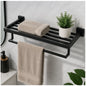 Toallero Rectangular de Acero Inoxidable Negro Mate - 60 x 23 cm