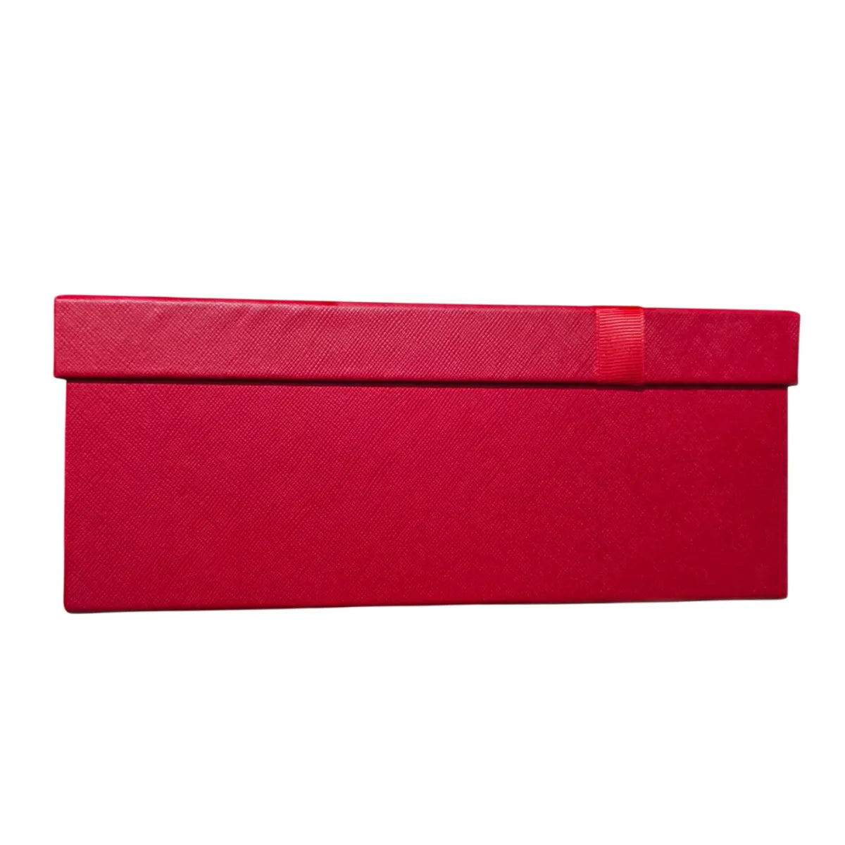Set de 3 Cajas de Regalo Rectangulares Rojo con Lazo de Satén y Detalles Dorados - 23 x 15 cm