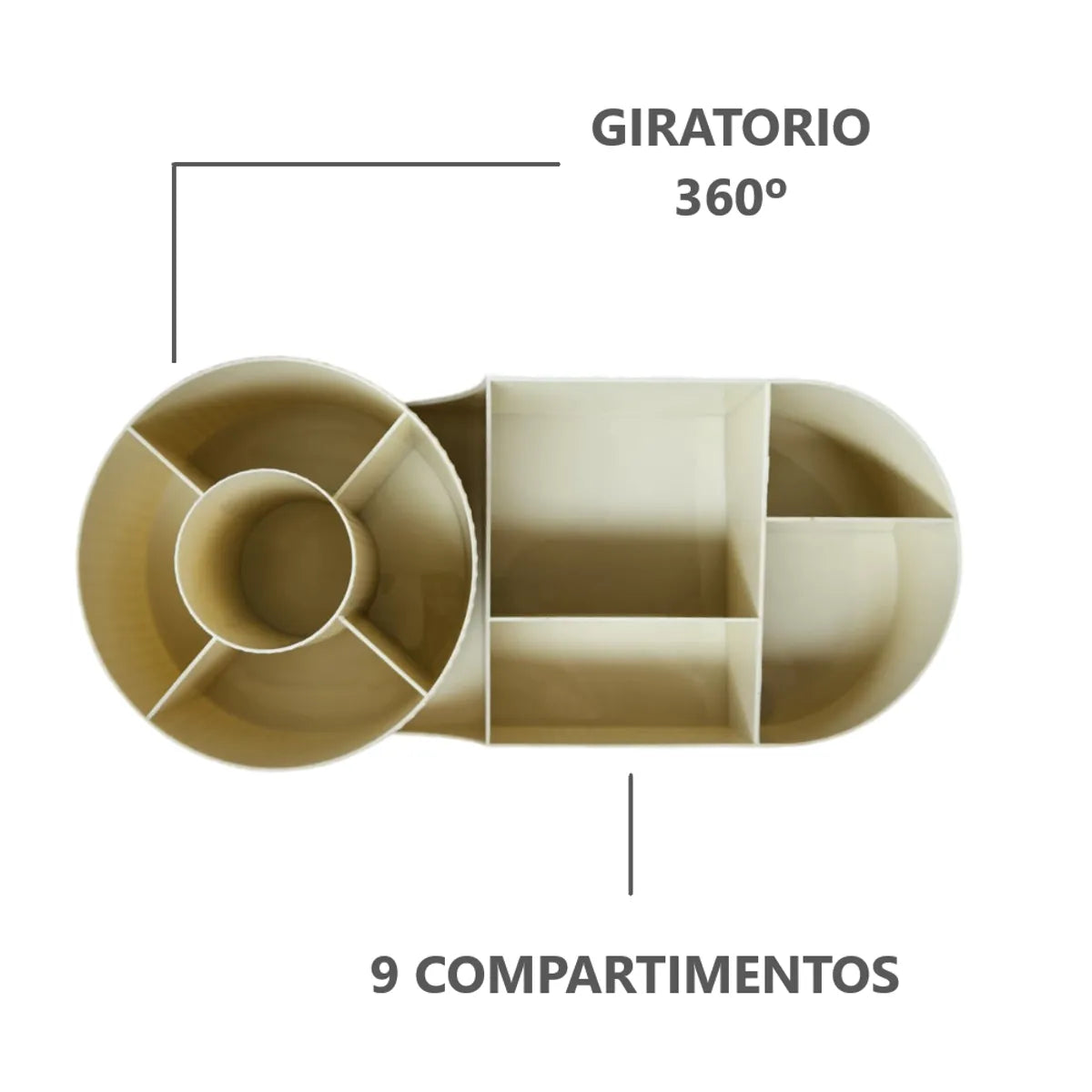 Organizador giratorio para brochas de maquillaje 9 ranuras