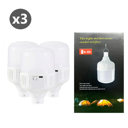 Pack x3 Focos Portátil 2 horas Recargable Luz Blanca