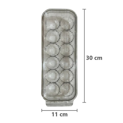 Pack x2 Organizador dispensador de acrílico para huevos 12 espacios - transparente