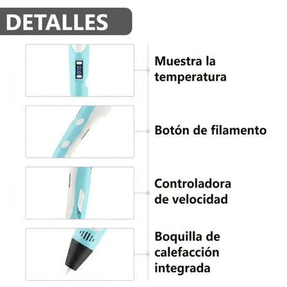 Lápiz lapicero 3D portátil impresión manual