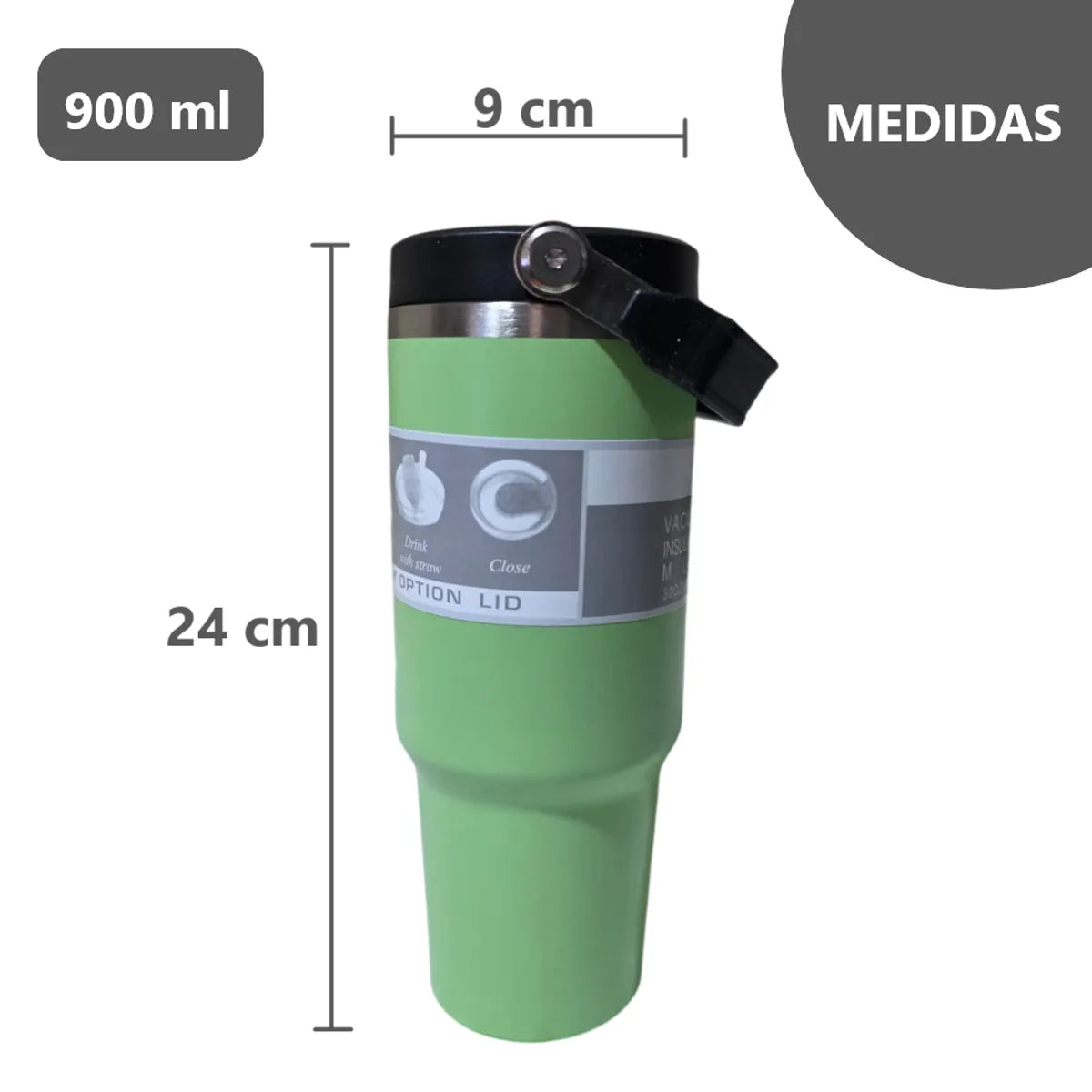 Botella Termo de 900 ml Acero Inoxidable 316 con tapa sorbete