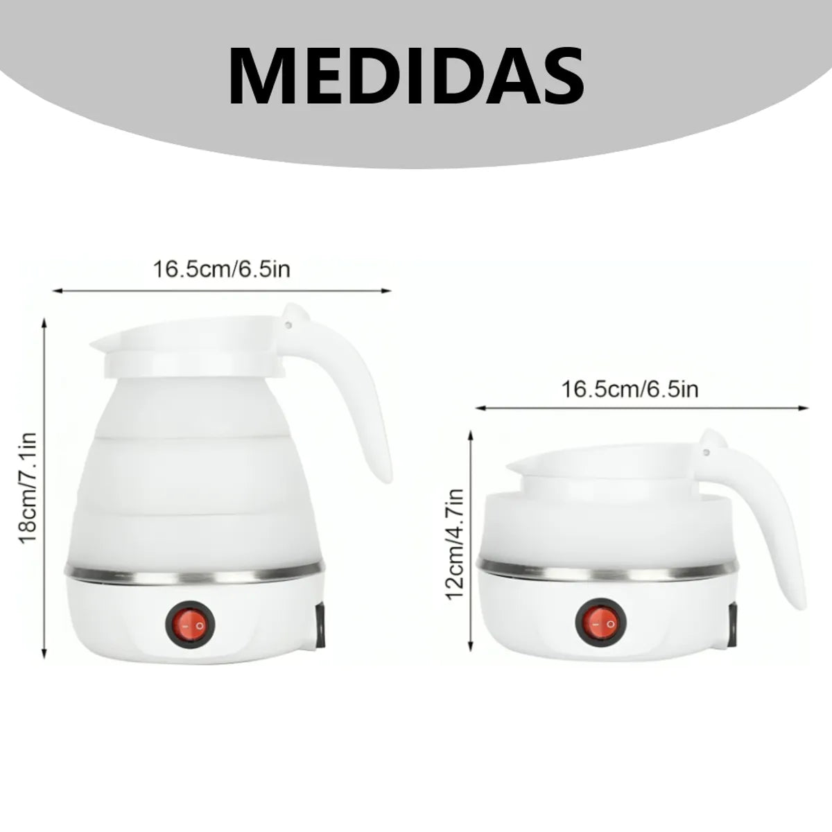 Hervidor De Agua Eléctrico Plegable De Silicona 600ml