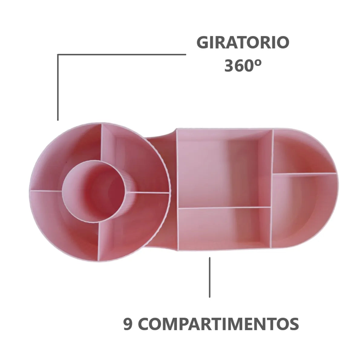 Organizador giratorio para brochas de maquillaje 9 ranuras