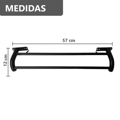Toallero Rectangular de Acero Inoxidable Negro mate - 57 x 12 cm