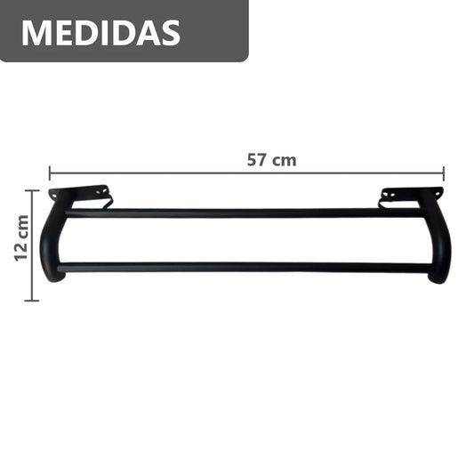 Toallero Rectangular de Acero Inoxidable Negro mate - 57 x 12 cm