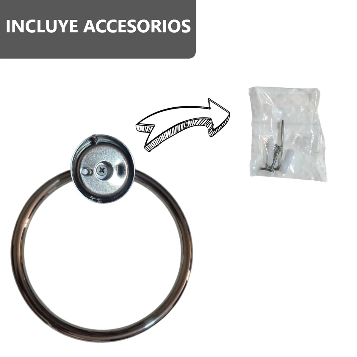 Toallero Circular de Acero Inoxidable