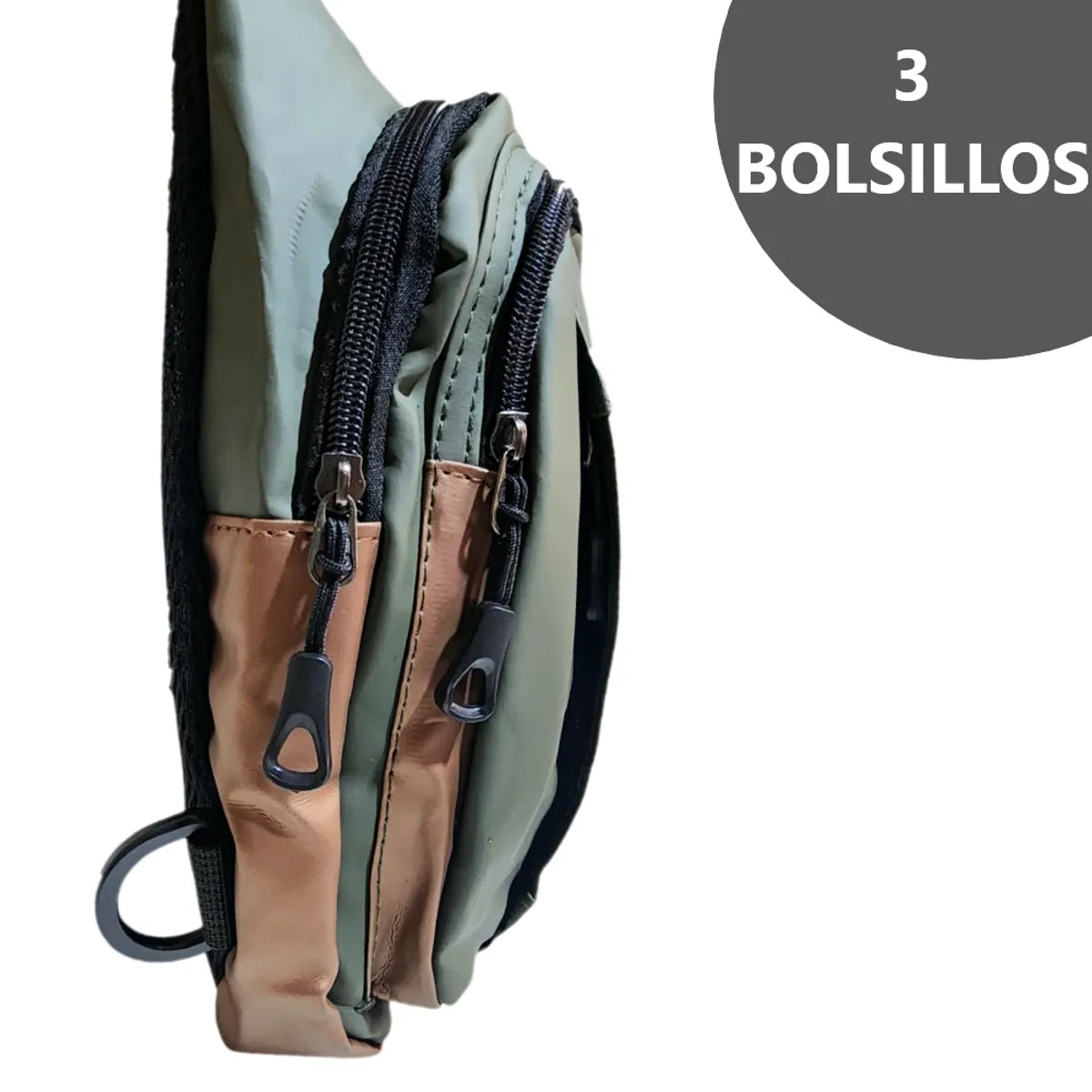 Morral canguro pechera elegante y versátil con entrada y cable USB