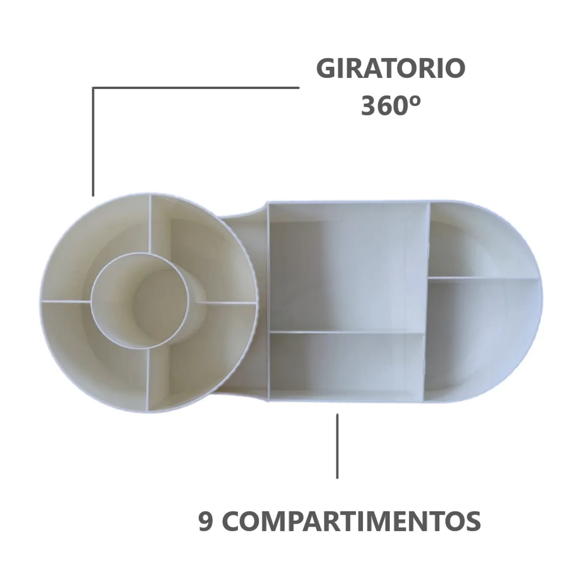 Organizador giratorio para brochas de maquillaje 9 ranuras