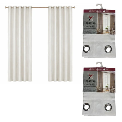 Pack x2 cortinas de 140x240cm con 8 ojales - Crema 31