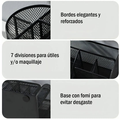 Organizador de escritorio metálico de lapiceros y archivos