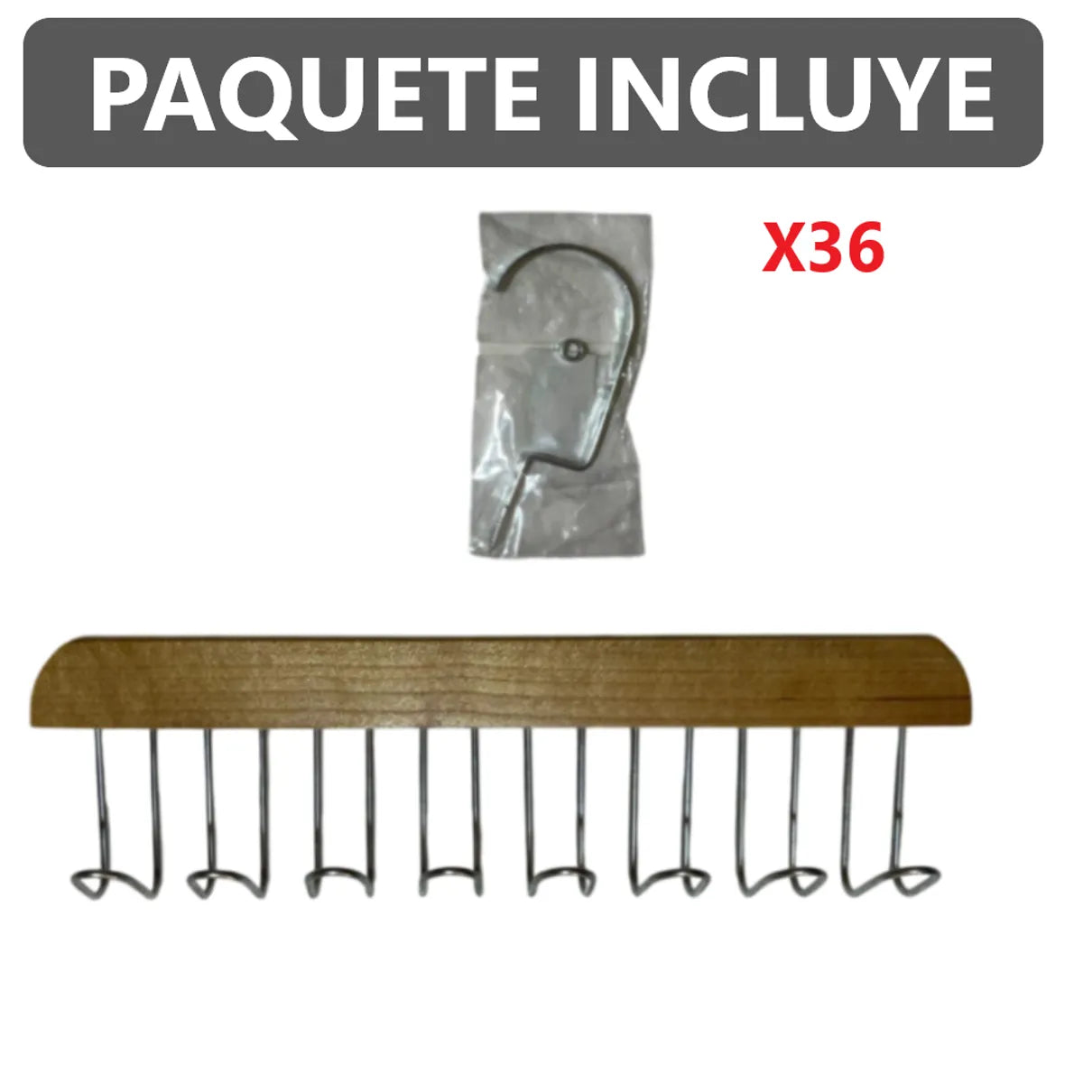 Pack x36 ganchos para ropa perchas colgadores organizadores