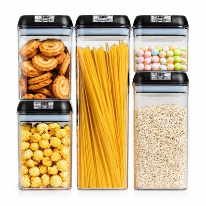 Set de 5 Organizadores Recipiente de alimentos transparentes