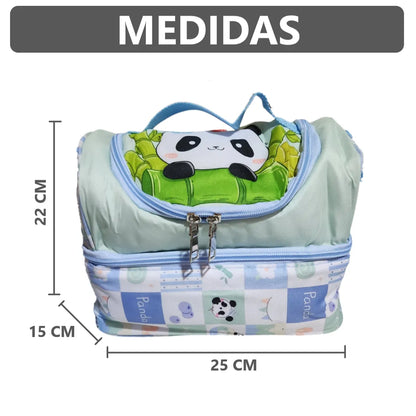 Lonchera térmica infantil con doble compartimento - Diseño Kawaii