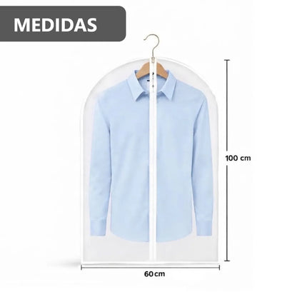 Pack x5 Protectores Fundas de Camisas Semi transparentes para Clóset Anti Polvo- 60x100 cm