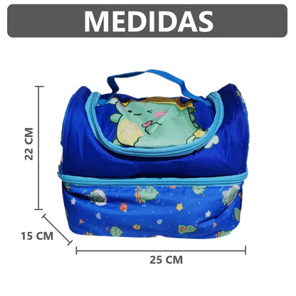 Lonchera térmica infantil con doble compartimento - Diseño Kawaii