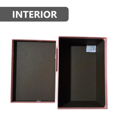 Set de 3 Cajas de Regalo Rectangulares Rosado con Lazo de Satén y Detalles Dorados - 23 x 15 cm