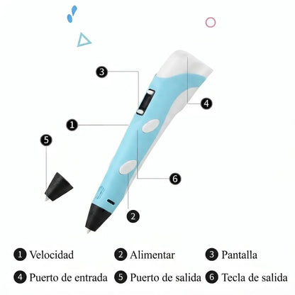 Lápiz lapicero 3D portátil impresión manual