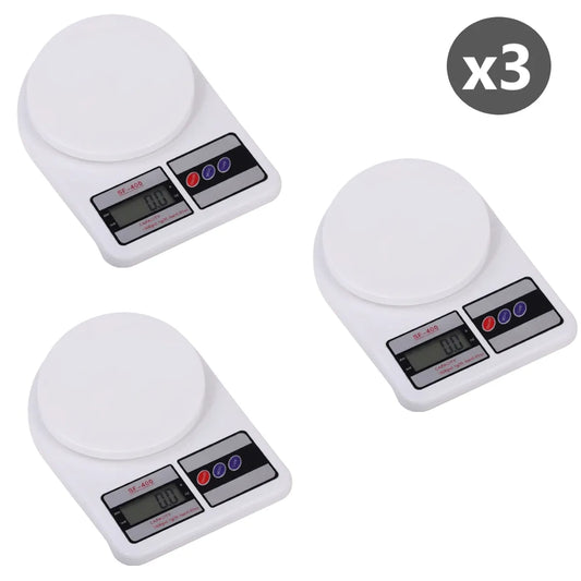 Pack x3 Balanzaa Electrónica Digital 10kg Sf-400 para Comida y Joyas