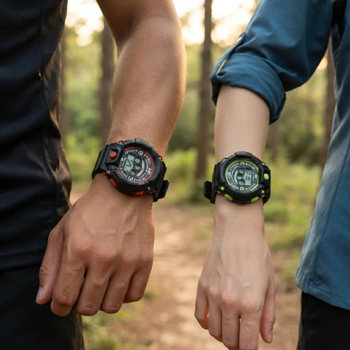 Pack x2 relojes pulsera con luz cronómetro y fecha - 3C