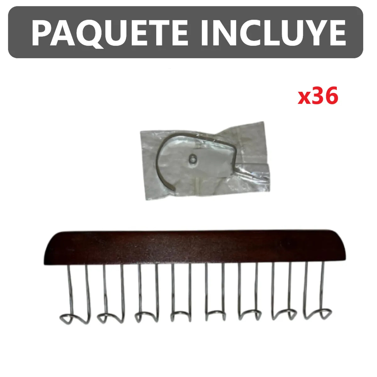 Pack x36 ganchos para ropa perchas colgadores organizadores