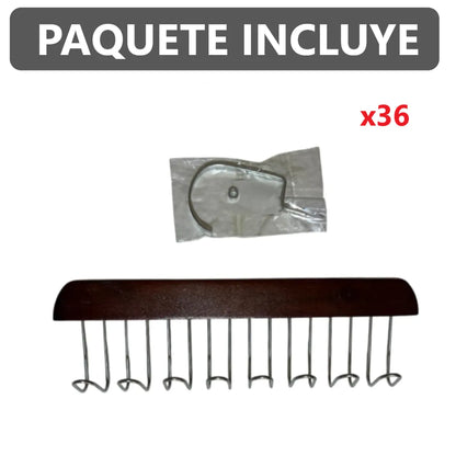 Pack x36 ganchos para ropa perchas colgadores organizadores