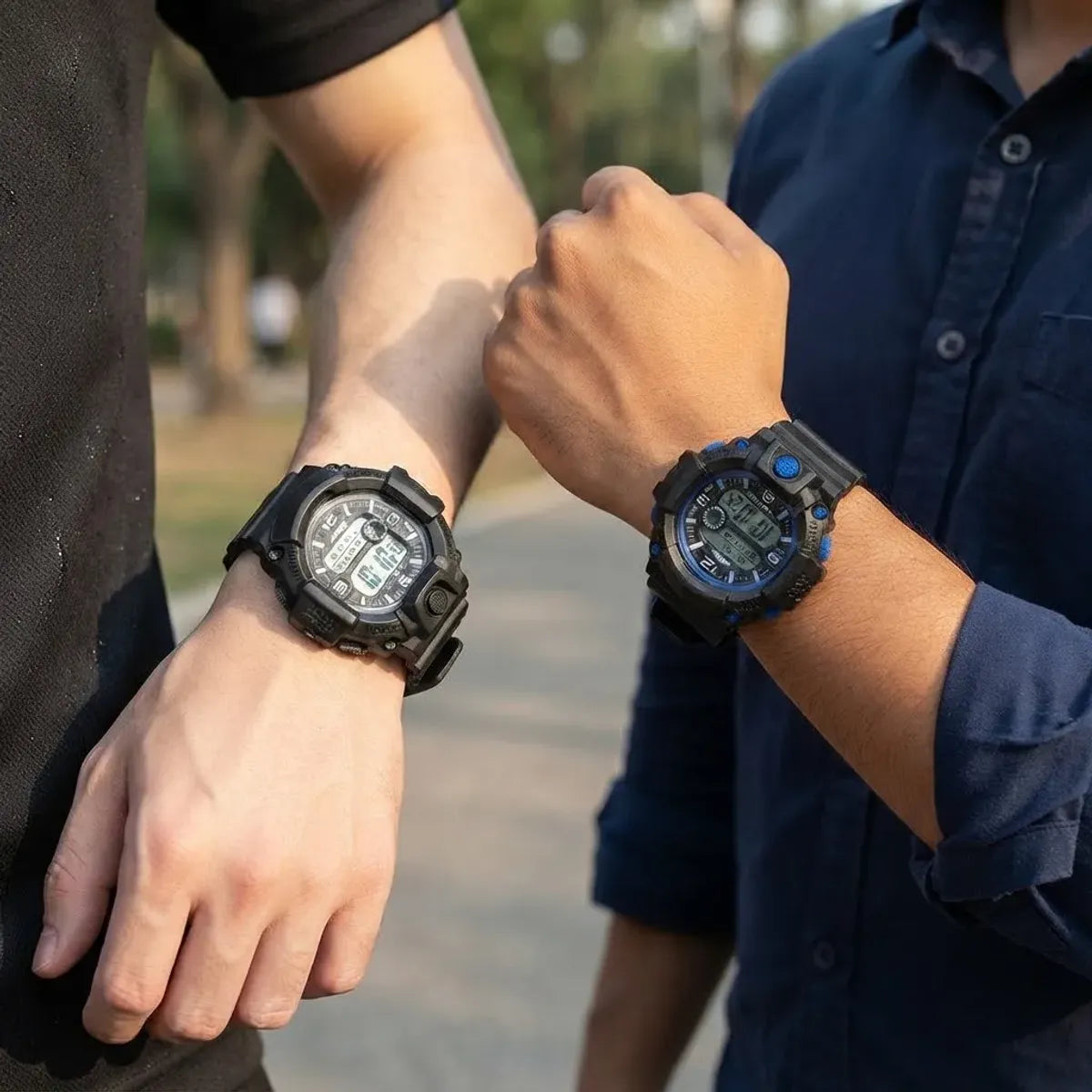 Pack x2 relojes pulsera con luz cronómetro y fecha - 1C