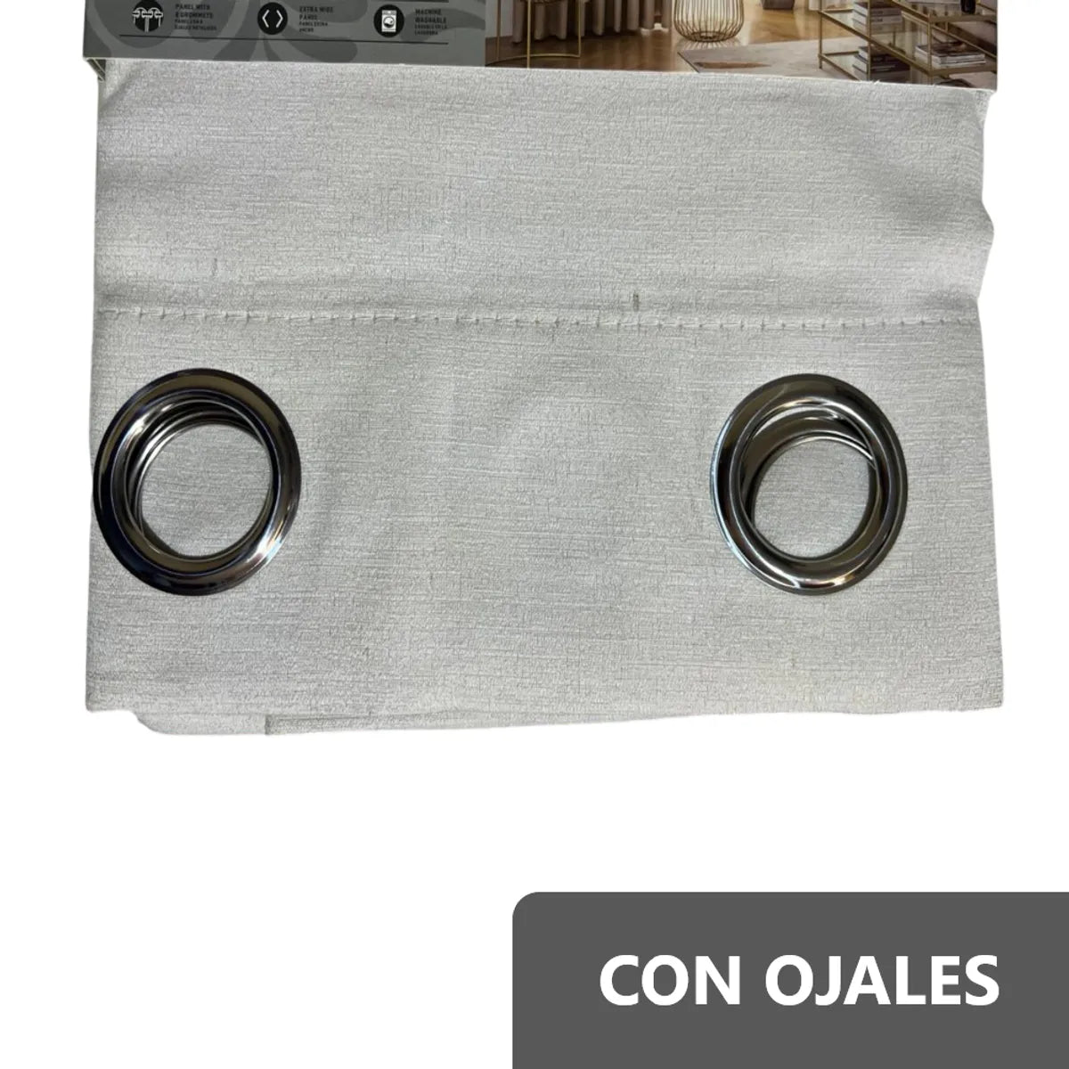 Pack x2 cortinas de 140x240cm con 8 ojales - Crema 31