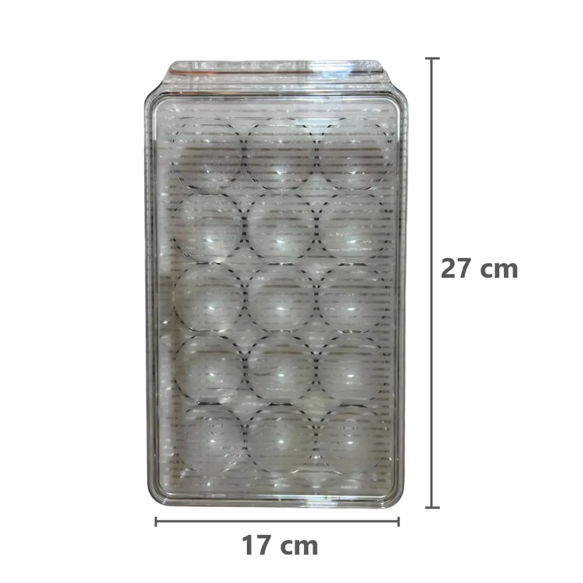 Pack x2 Organizador dispensador de acrílico para huevos 15 espacios - transparente