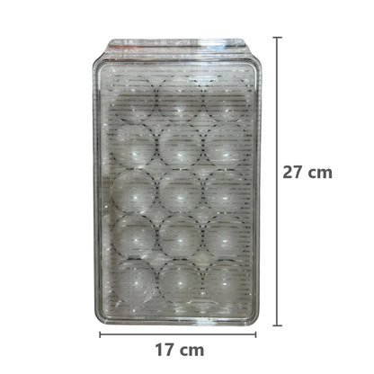 Pack x2 Organizador dispensador de acrílico para huevos 15 espacios - transparente