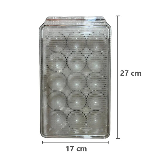 Pack x2 Organizador dispensador de acrílico para huevos 15 espacios - transparente