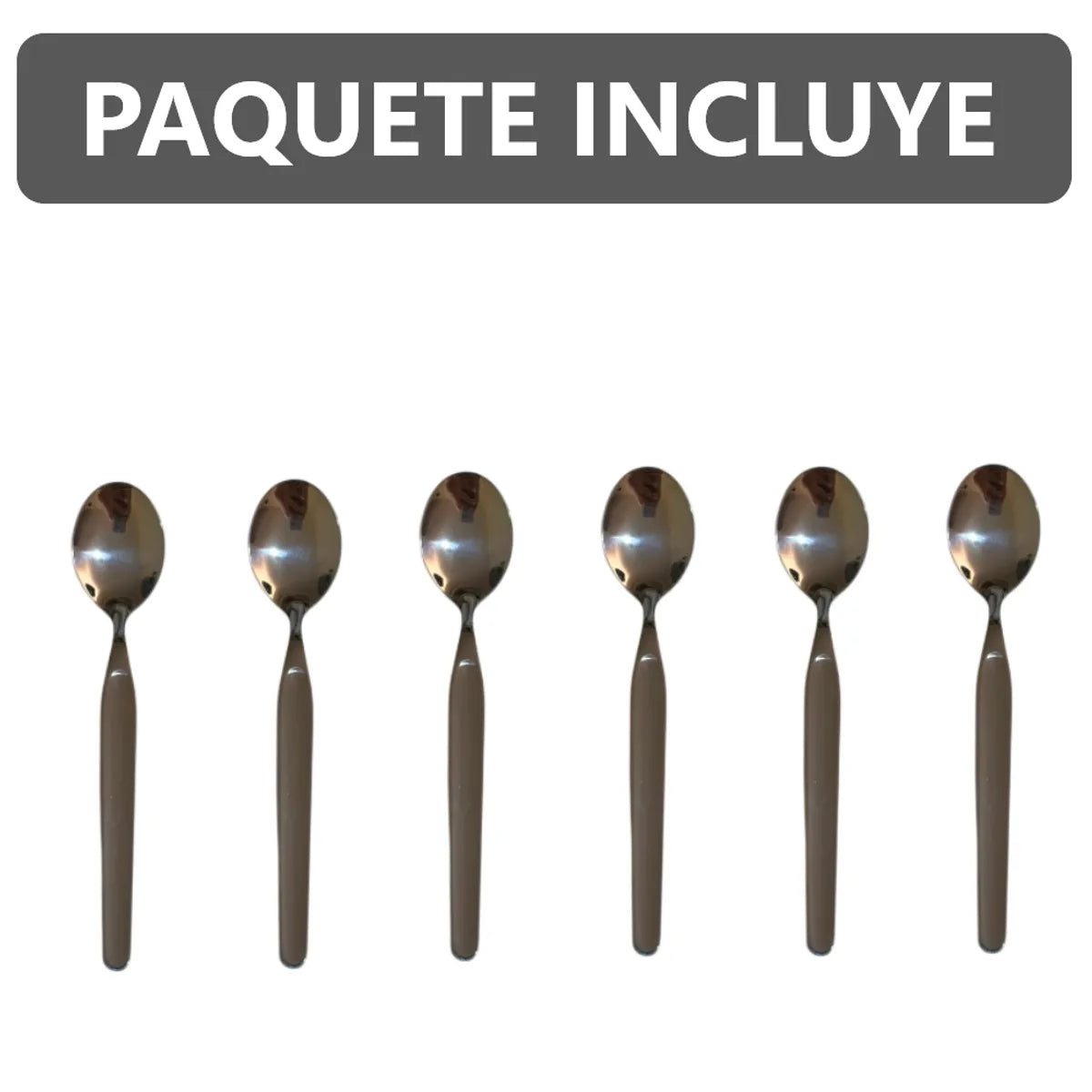 Pack x6 cucharitas de café postre de acero inoxidable