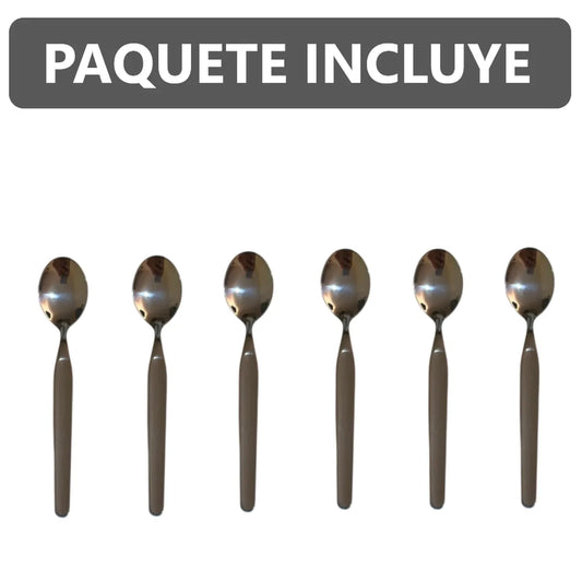 Pack x6 cucharitas de café postre de acero inoxidable