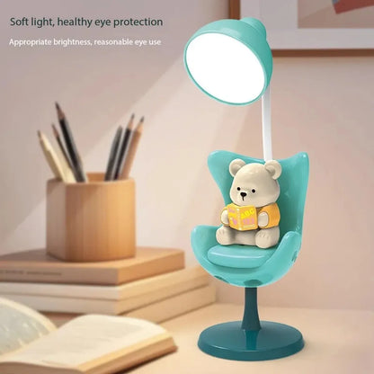 Lámpara de Oso leyendo en su silla Inalámbrico LED Nocturna