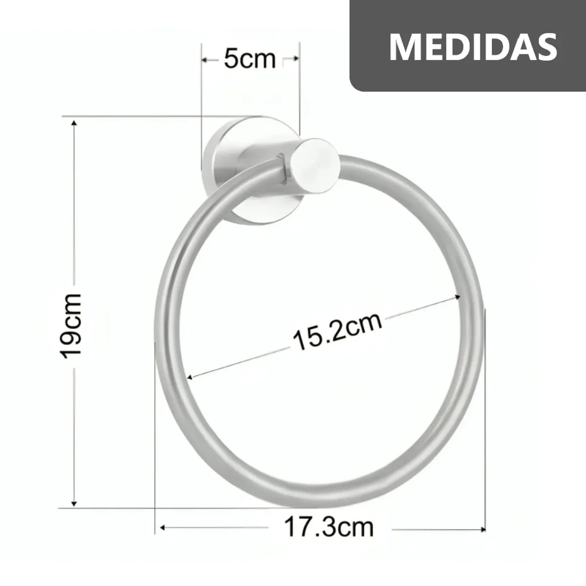 Toallero Circular de Acero Inoxidable