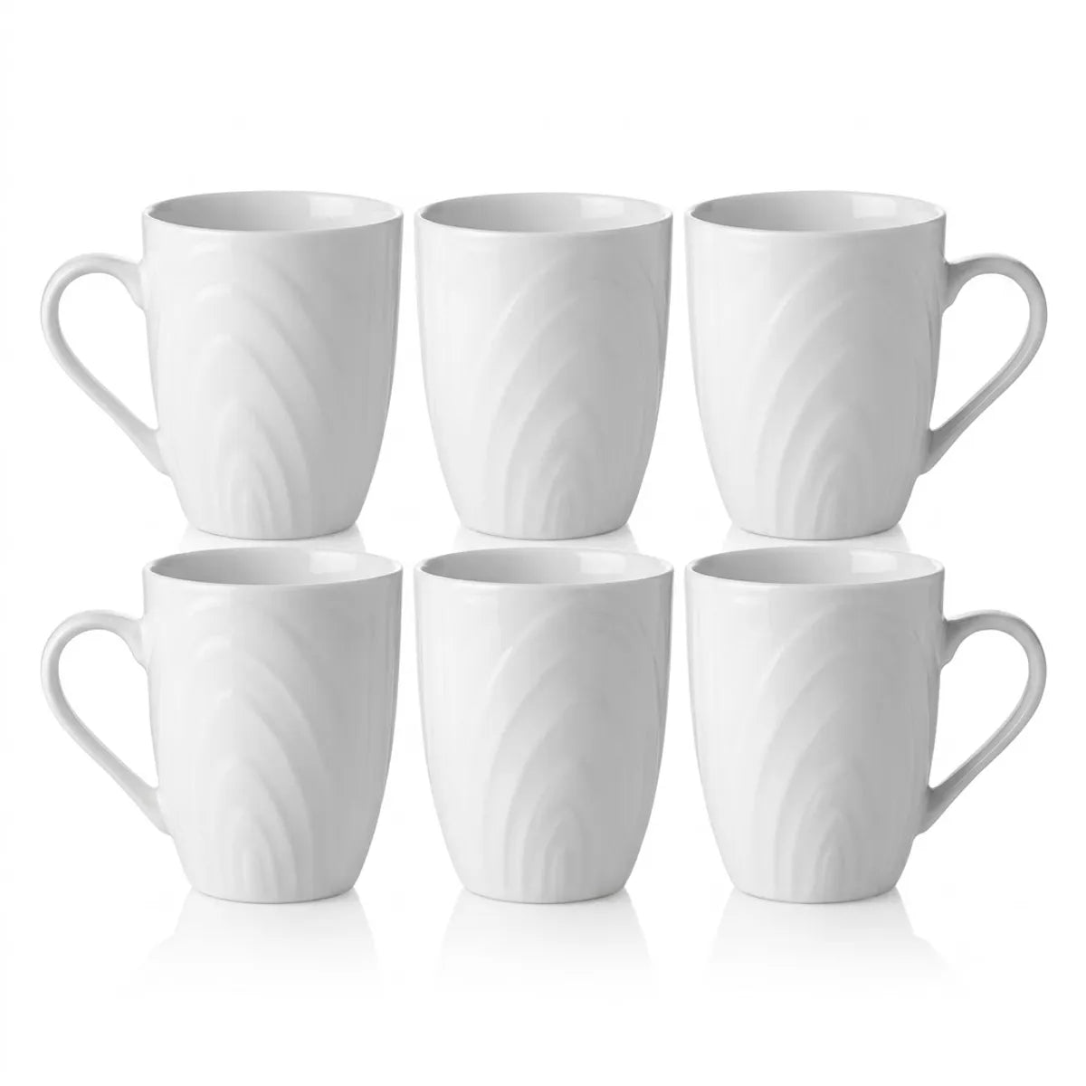 Set x6 Tazas de Loza Blanca